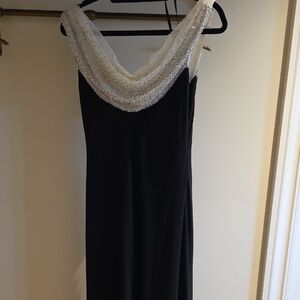 Cachet Black and White Backless Dress